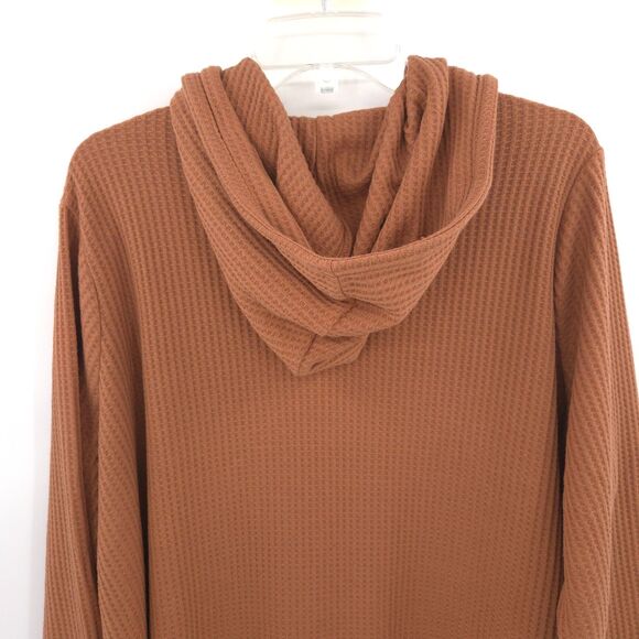 Belle by Kim Gravel Waffle Knit Hooded Cardigan Size 1X Pockets rust orange - Picture 10 of 10